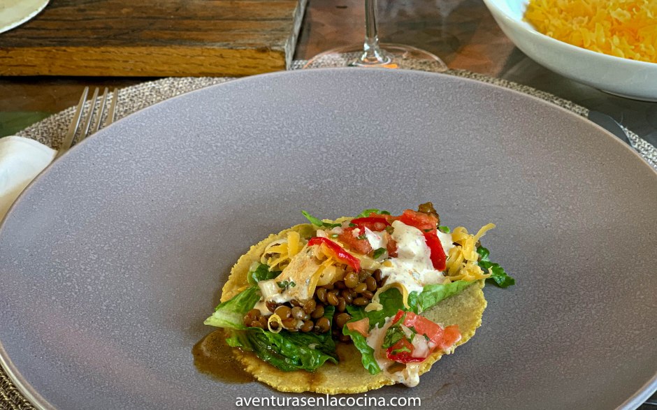 Tacos vegetarianos con lentejas