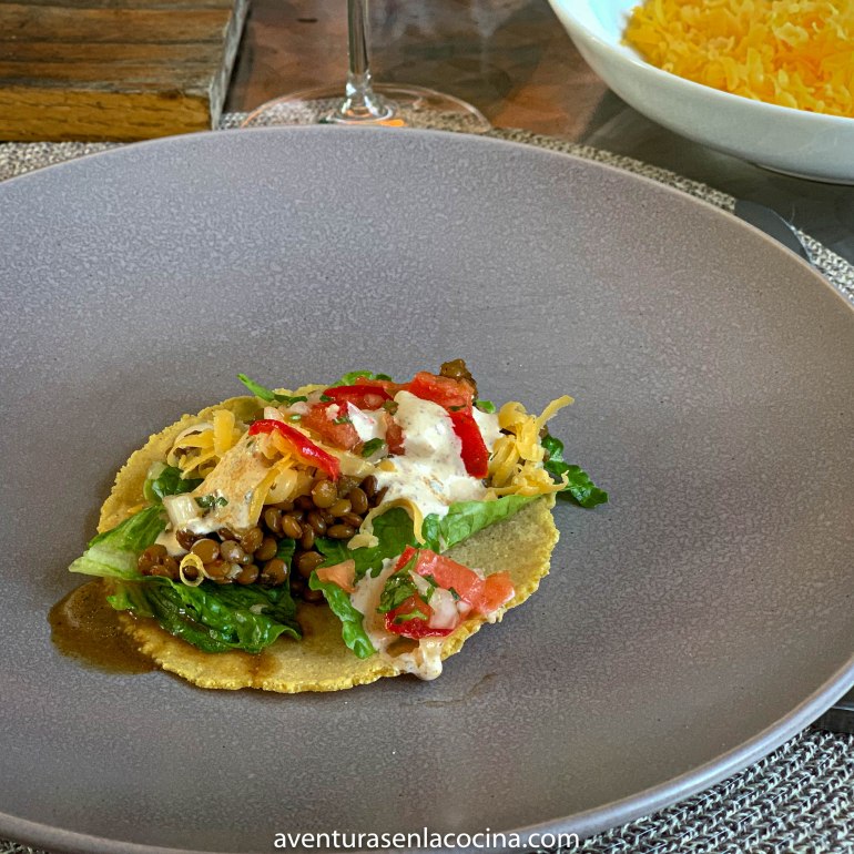 Tacos vegetarianos con lentejas