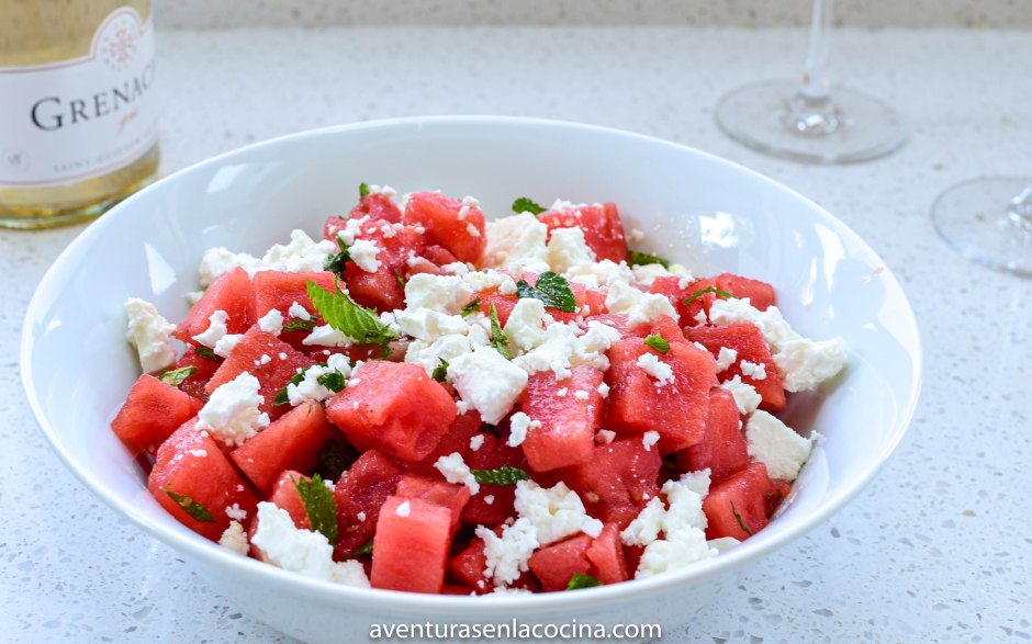 Botana de sandia y feta.