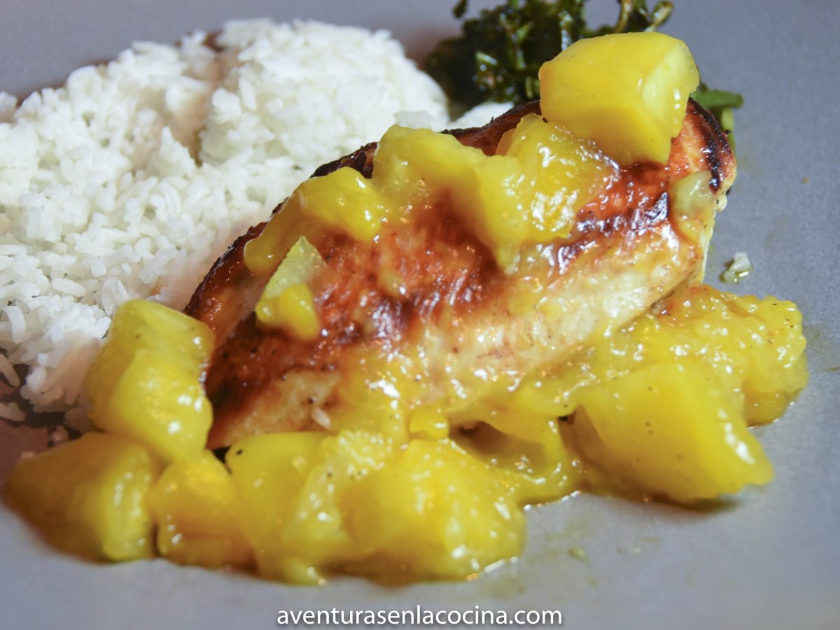 Pollo con salsa de&nbsp;mango