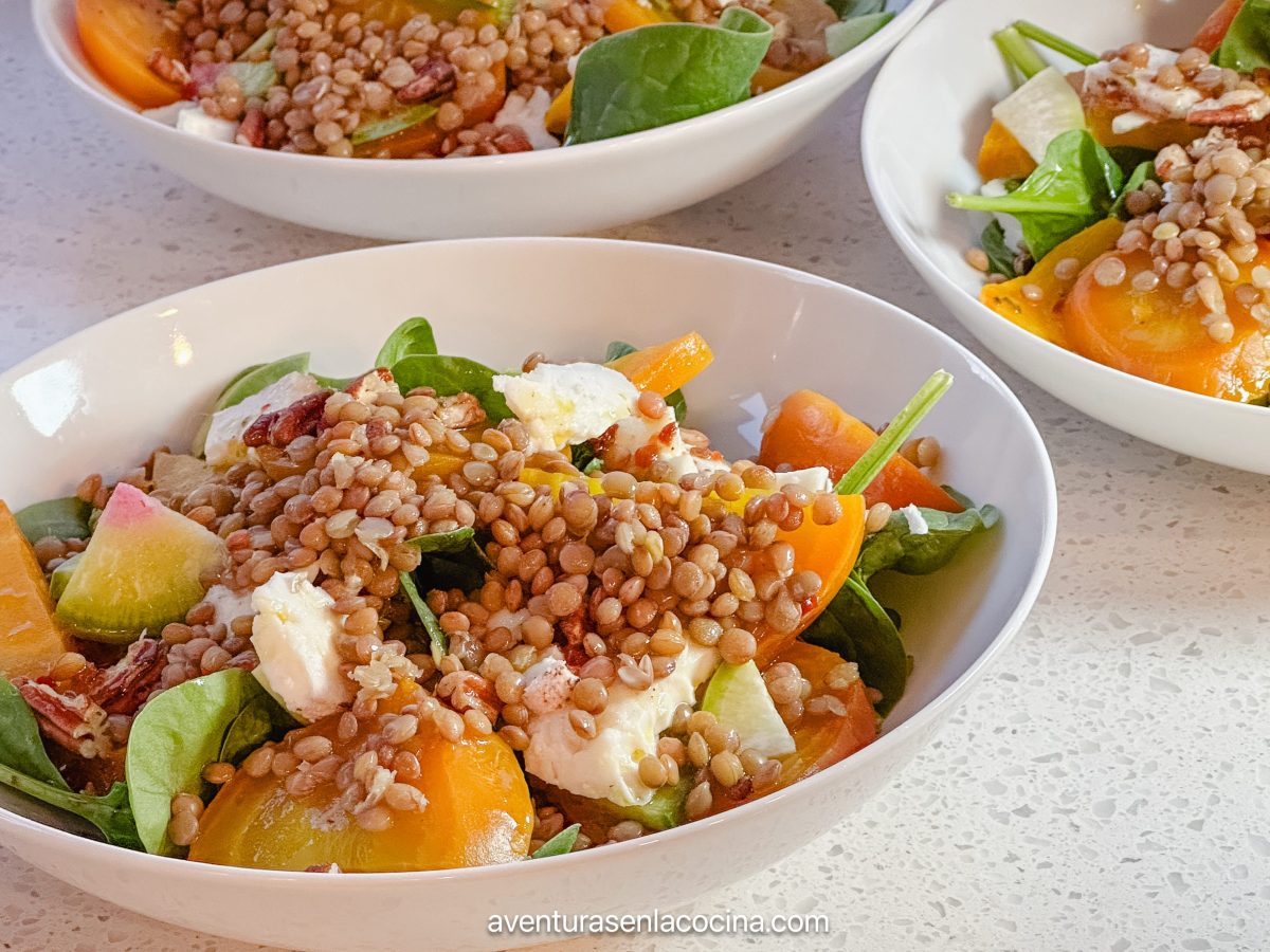 Ensalada de betabel y&nbsp;lentejas